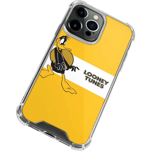 Looney Tunes Daffy Duck Yellow Stripes iPhone 13 Pro Max Clear Case