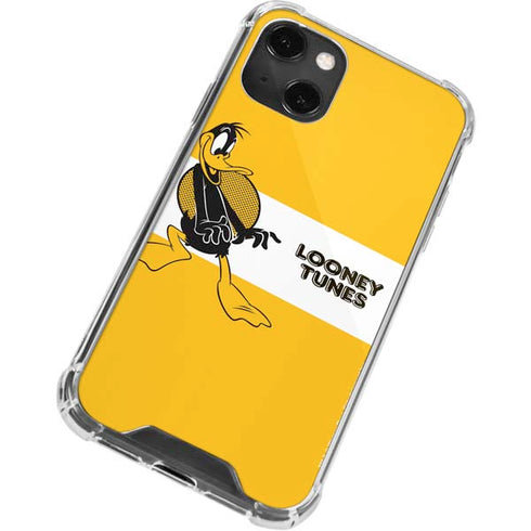 Looney Tunes Daffy Duck Yellow Stripes iPhone 14 Plus Clear Case