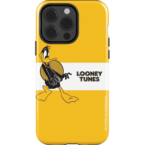 Looney Tunes Daffy Duck Yellow Stripes iPhone 15 Pro Impact Case