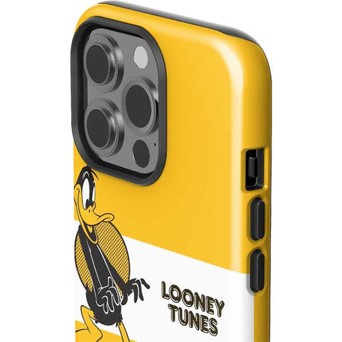 Looney Tunes Daffy Duck Yellow Stripes iPhone 14 Pro Impact Case