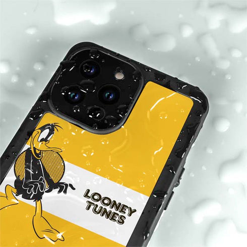 Looney Tunes Daffy Duck Yellow Stripes iPhone 14 Pro Max Waterproof Case