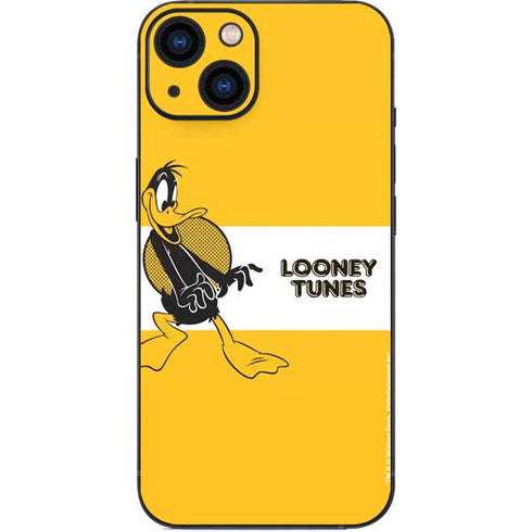 Looney Tunes Daffy Duck Yellow Stripes iPhone 14 Skin