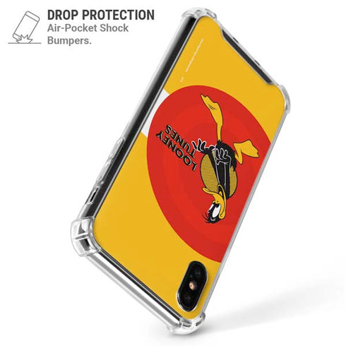 Looney Tunes Daffy Duck Yellow Stripes iPhone XS Max Clear Case