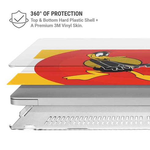 Looney Tunes Daffy Duck Yellow Stripes MacBook Pro 16in (2019-20) Case plus Skin