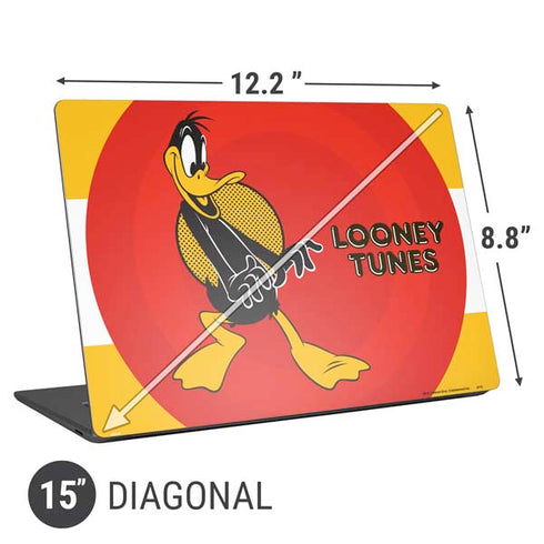 Looney Tunes Daffy Duck Yellow Stripes Universal Laptop 15in (12.2 x 8.8in) Skin