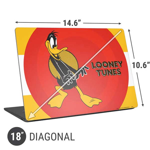 Looney Tunes Daffy Duck Yellow Stripes Universal Laptop 18in (14.6 x 10.6in) Skin