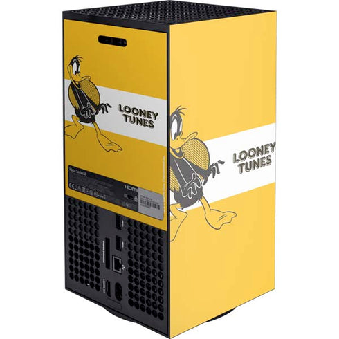 Looney Tunes Daffy Duck Yellow Stripes Xbox Series X Console Skin