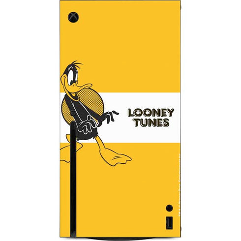 Looney Tunes Daffy Duck Yellow Stripes Xbox Series X Console Skin