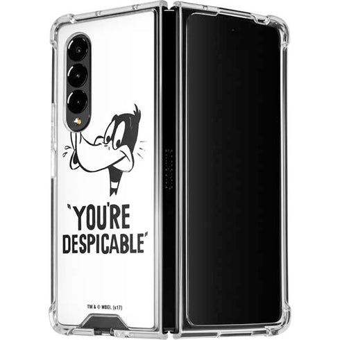 Looney Tunes Daffy Duck Youre Despicable Galaxy Z Fold4 5G Clear Case