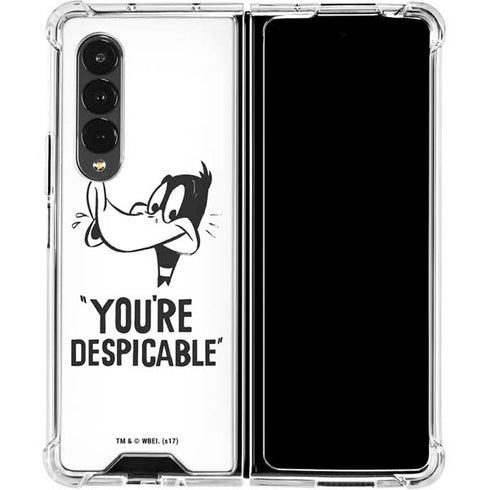 Looney Tunes Daffy Duck Youre Despicable Galaxy Z Fold4 5G Clear Case