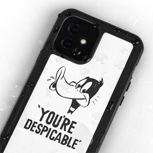 Looney Tunes Daffy Duck Youre Despicable iPhone 12 Waterproof Case