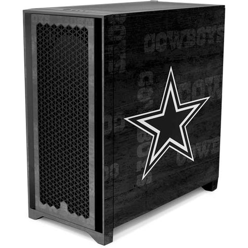NFL Dallas Cowboys Black & White Corsair 4000D Tempered Glass Mid-Tower ATX Case Skin