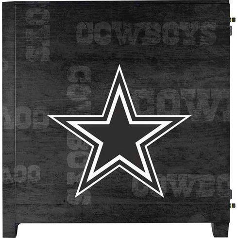 NFL Dallas Cowboys Black & White Corsair 4000D Tempered Glass Mid-Tower ATX Case Skin