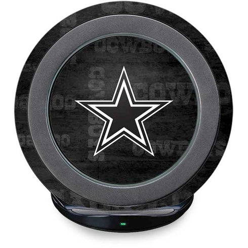 NFL Dallas Cowboys Black & White Fast Charge Wireless Charging Stand Skin