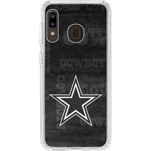 NFL Dallas Cowboys Black & White Galaxy A20 Clear Case