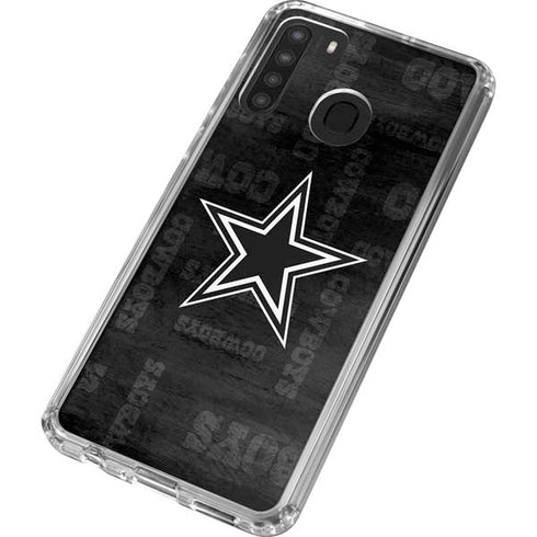 NFL Dallas Cowboys Black & White Galaxy A21 Clear Case