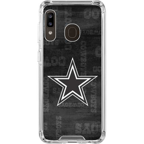 NFL Dallas Cowboys Black & White Galaxy A30 Clear Case