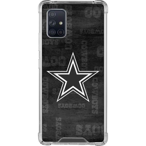 NFL Dallas Cowboys Black & White Galaxy A71 5G Clear Case
