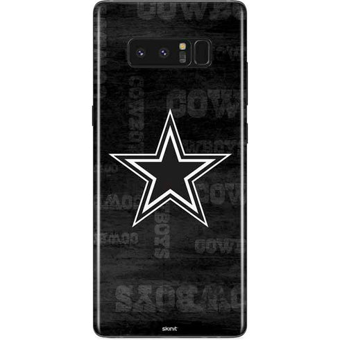 NFL Dallas Cowboys Black & White Galaxy Note 8 Skin