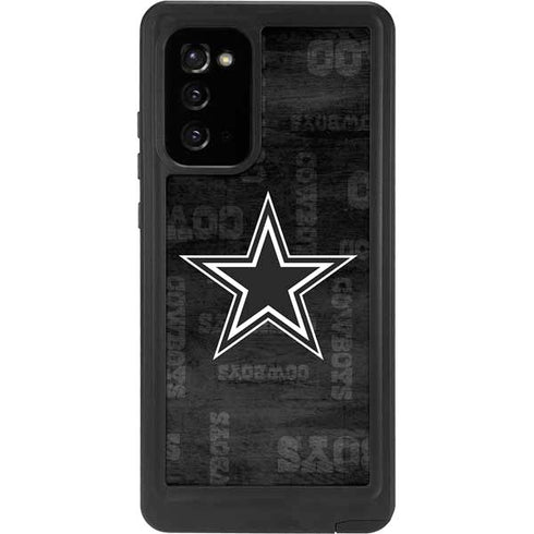 NFL Dallas Cowboys Black & White Galaxy Note20 5G Waterproof Case