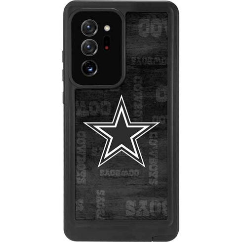 NFL Dallas Cowboys Black & White Galaxy Note20 Ultra 5G Waterproof Case