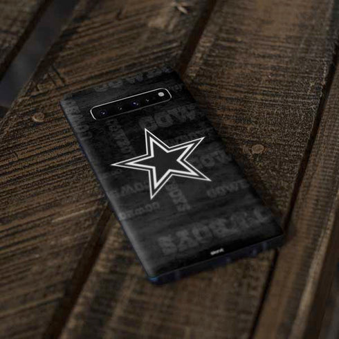 NFL Dallas Cowboys Black & White Galaxy S10 Plus Skin