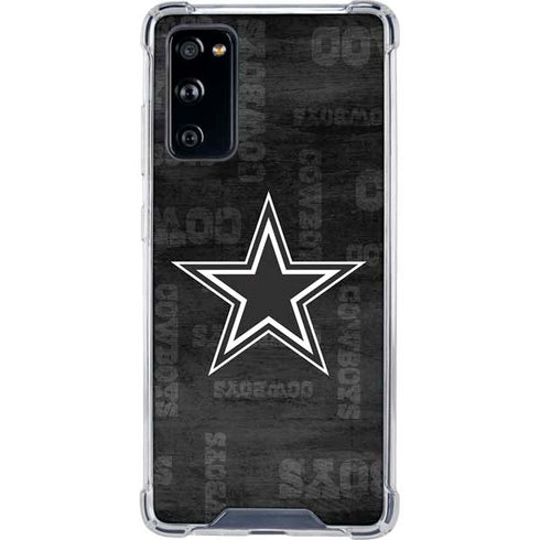 NFL Dallas Cowboys Black & White Galaxy S20 FE Clear Case