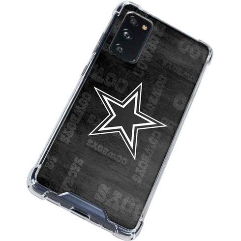 NFL Dallas Cowboys Black & White Galaxy S20 FE Clear Case