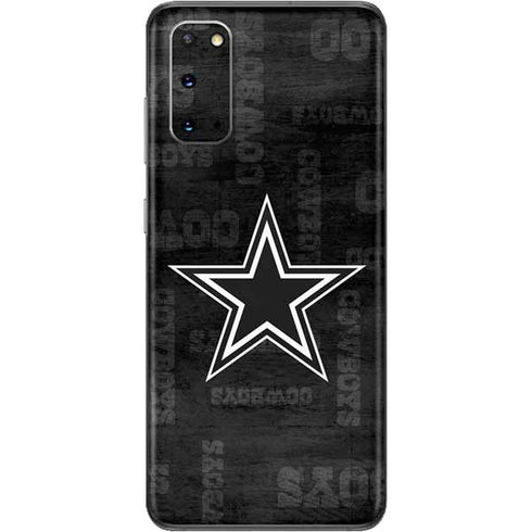 NFL Dallas Cowboys Black & White Galaxy S20 Skin