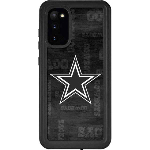 NFL Dallas Cowboys Black & White Galaxy S20 Waterproof Case