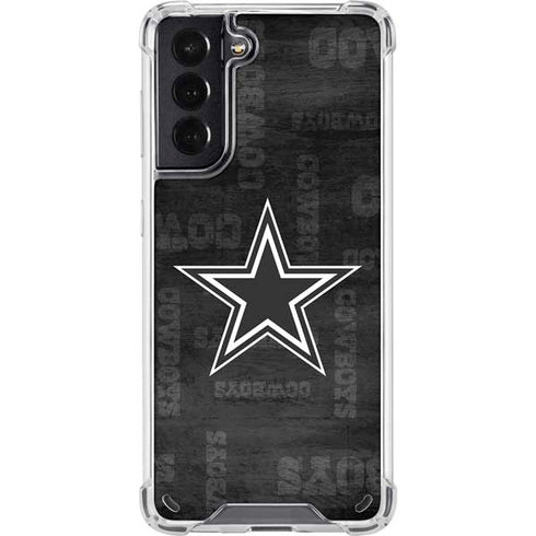 NFL Dallas Cowboys Black & White Galaxy S21 5G Clear Case