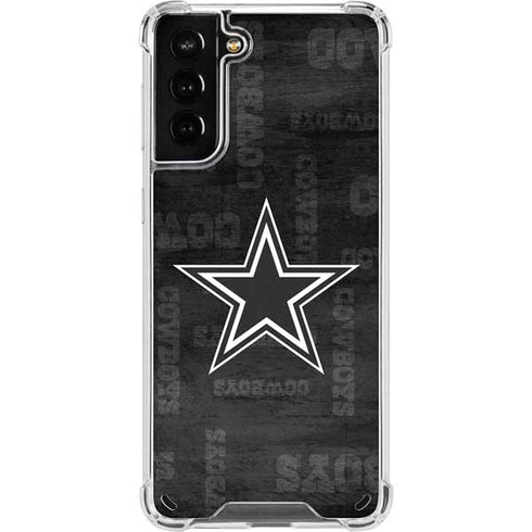 NFL Dallas Cowboys Black & White Galaxy S21 Plus 5G Clear Case