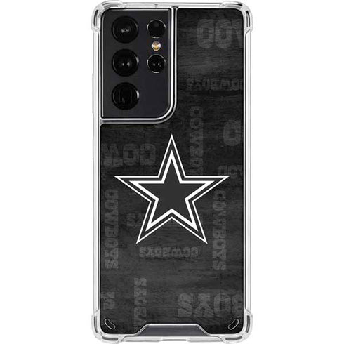 NFL Dallas Cowboys Black & White Galaxy S21 Ultra 5G Clear Case