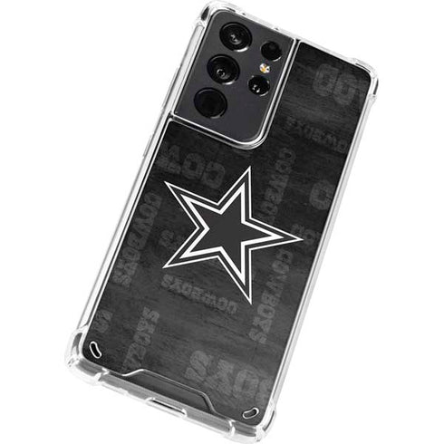 NFL Dallas Cowboys Black & White Galaxy S21 Ultra 5G Clear Case