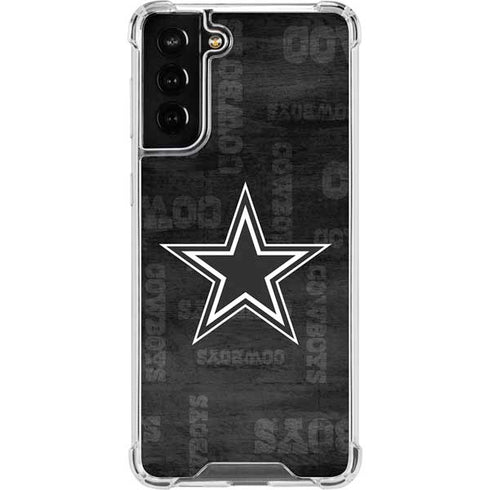 NFL Dallas Cowboys Black & White Galaxy S22 Plus Clear Case