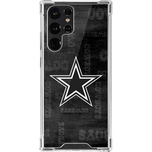 NFL Dallas Cowboys Black & White Galaxy S22 Ultra Clear Case