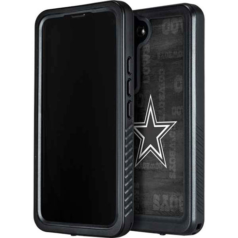 NFL Dallas Cowboys Black & White Galaxy S23 Plus Waterproof Case