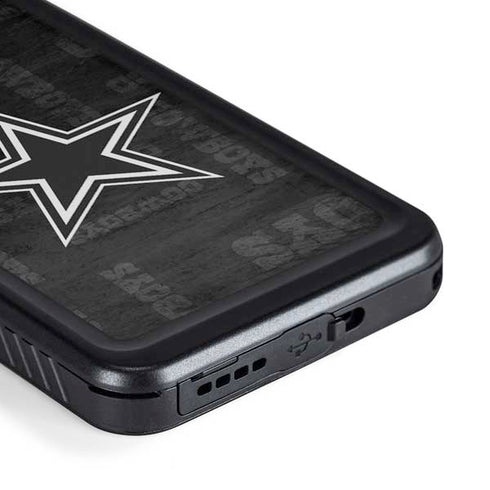 NFL Dallas Cowboys Black & White Galaxy S23 Plus Waterproof Case