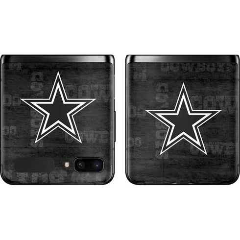 NFL Dallas Cowboys Black & White Galaxy Z Flip Skin