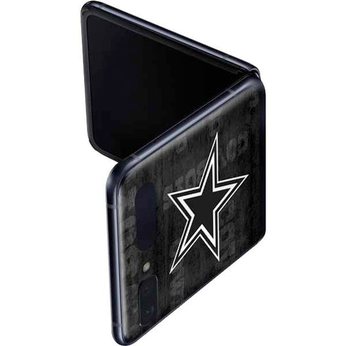 NFL Dallas Cowboys Black & White Galaxy Z Flip Skin