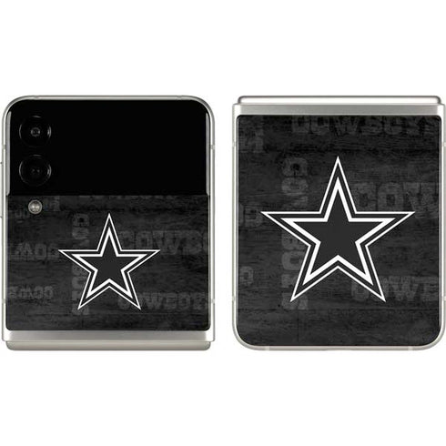 NFL Dallas Cowboys Black & White Galaxy Z Flip3 5G Skin