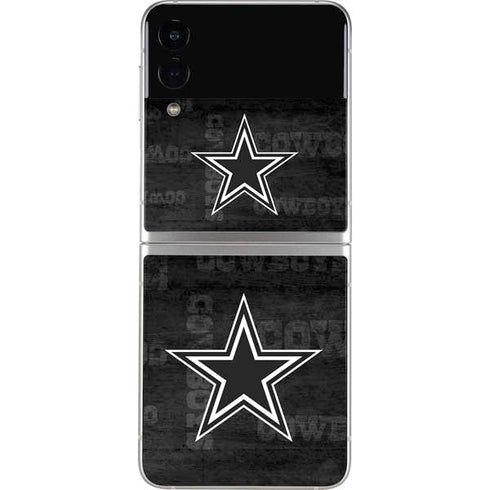 NFL Dallas Cowboys Black & White Galaxy Z Flip3 5G Skin