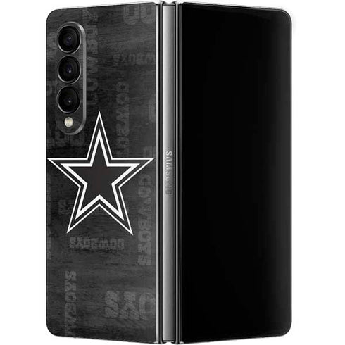 NFL Dallas Cowboys Black & White Galaxy Z Fold4 5G Skin