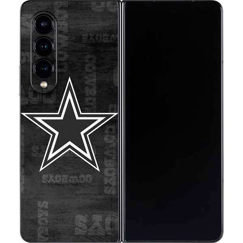 NFL Dallas Cowboys Black & White Galaxy Z Fold4 5G Skin