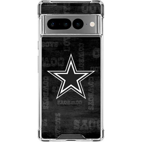 NFL Dallas Cowboys Black & White Google Pixel 7 Pro Clear Case