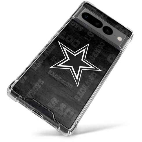 NFL Dallas Cowboys Black & White Google Pixel 7 Pro Clear Case