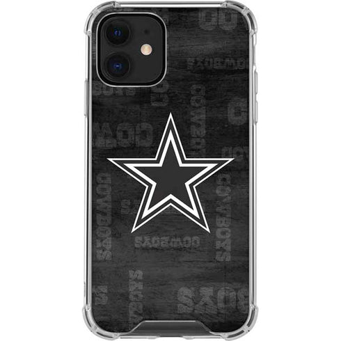 NFL Dallas Cowboys Black & White iPhone 12 Mini Clear Case