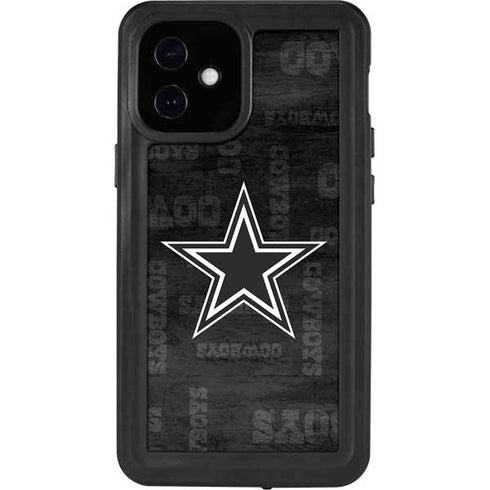 NFL Dallas Cowboys Black & White iPhone 12 Mini Waterproof Case