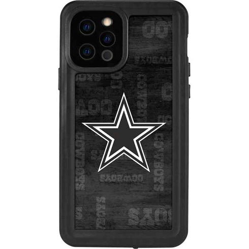 NFL Dallas Cowboys Black & White iPhone 12 Pro Waterproof Case