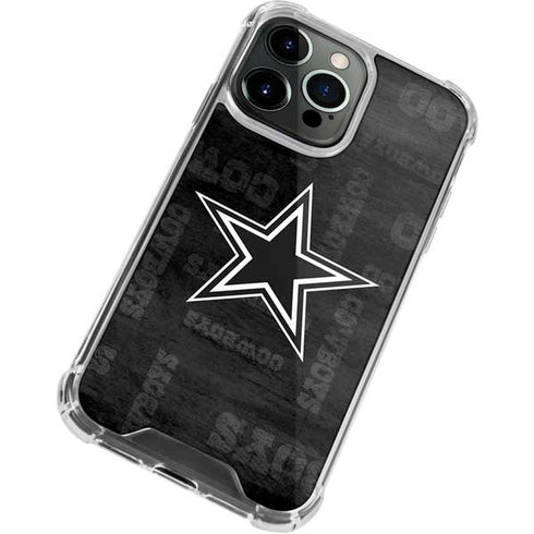 NFL Dallas Cowboys Black & White iPhone 13 Pro Clear Case
